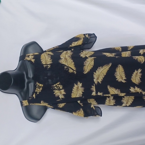 Disney Beauty and the Beast Feather Print Dress Jr M - Picture 2 of 8